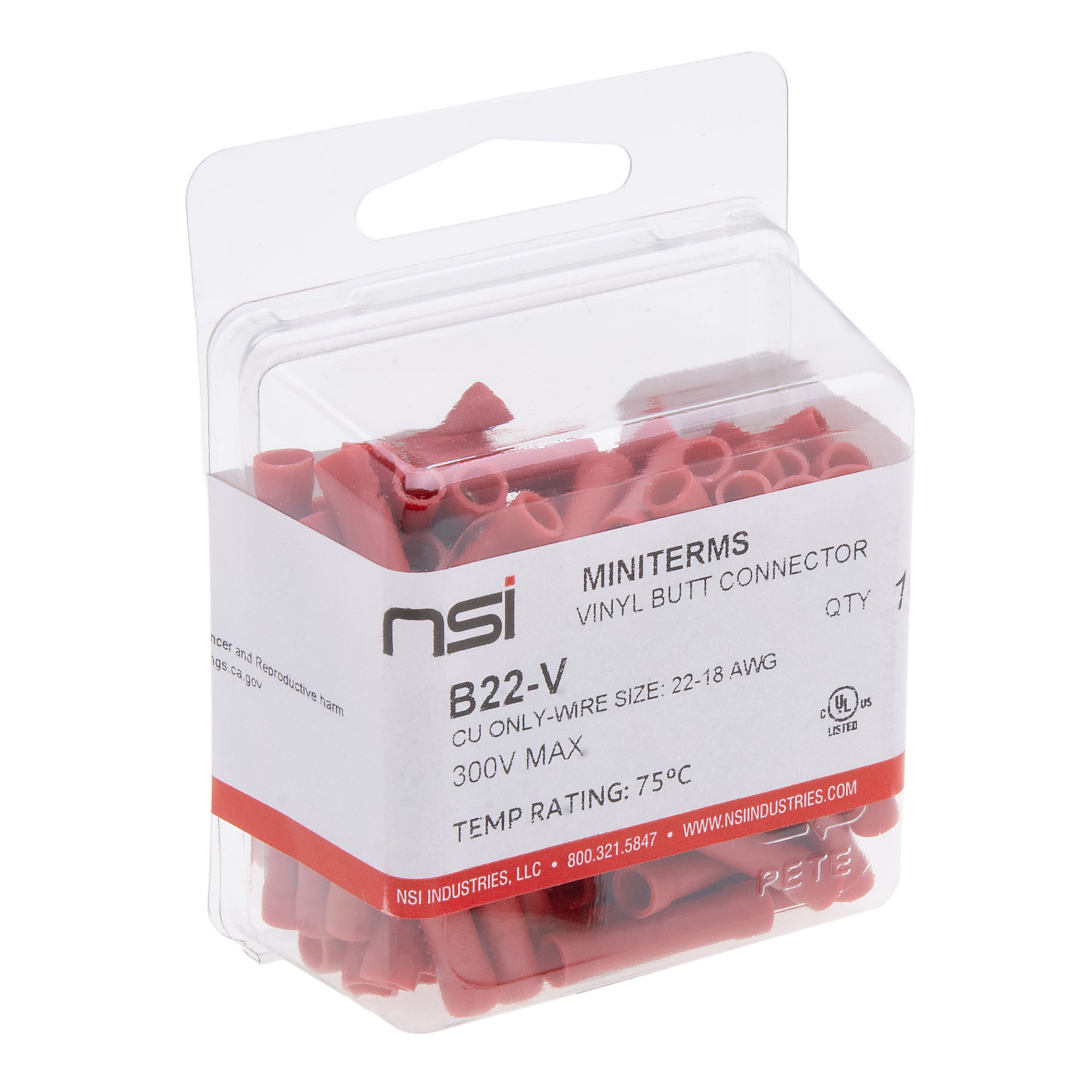 NSI B22-V BUTT SPLICE 22-18AWG 100PK