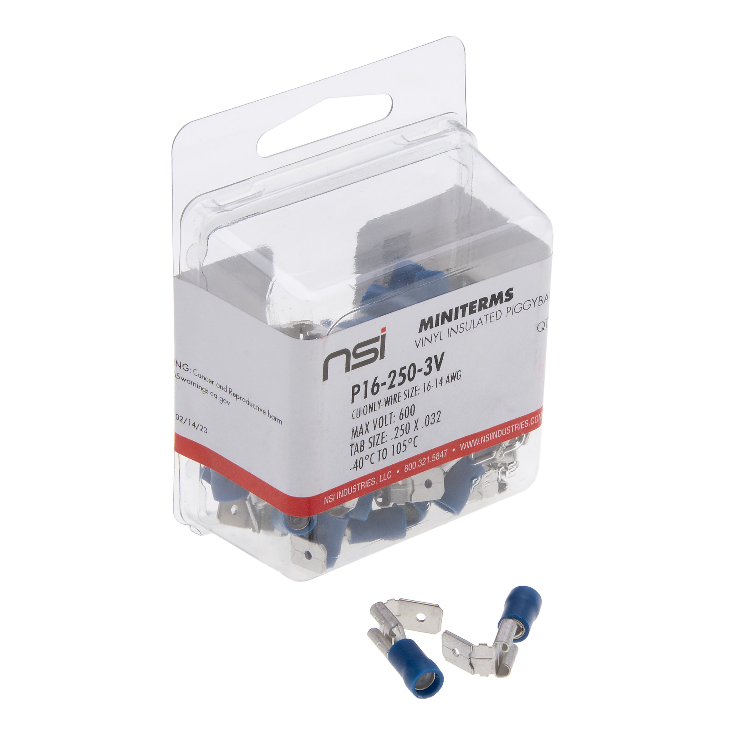 NSI F16-250-3V 16-14AWG 1/4" FEMALE DISCONNECT 100PK